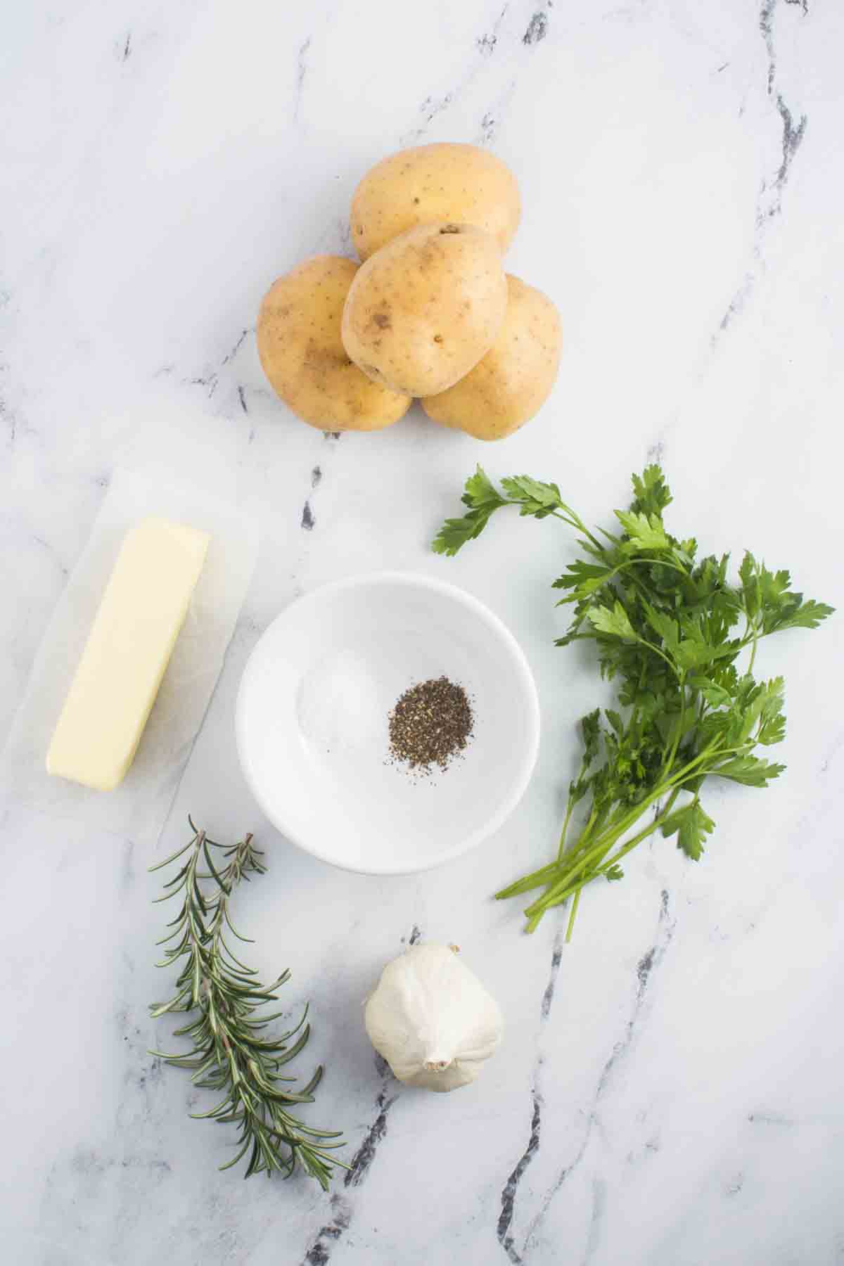 This image is an ingredient shot specifically featuring hasselback potatoes.