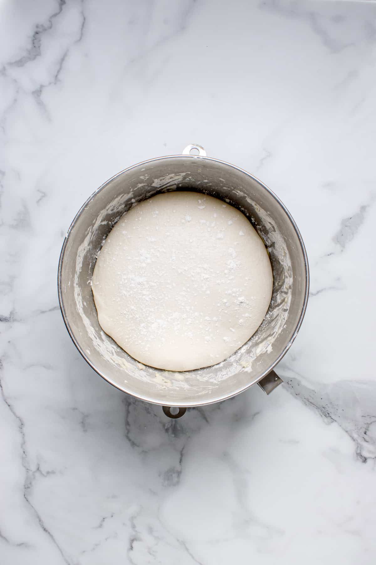Risen Sourdough Croissant Loaf dough