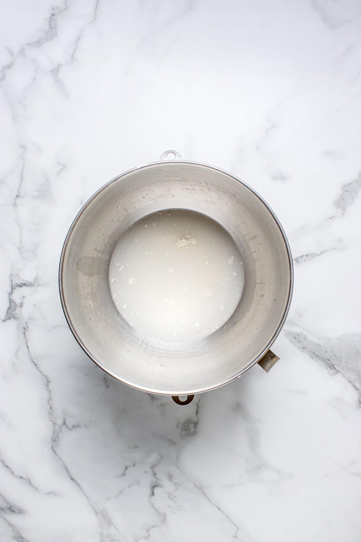 Starter and water in a bowl