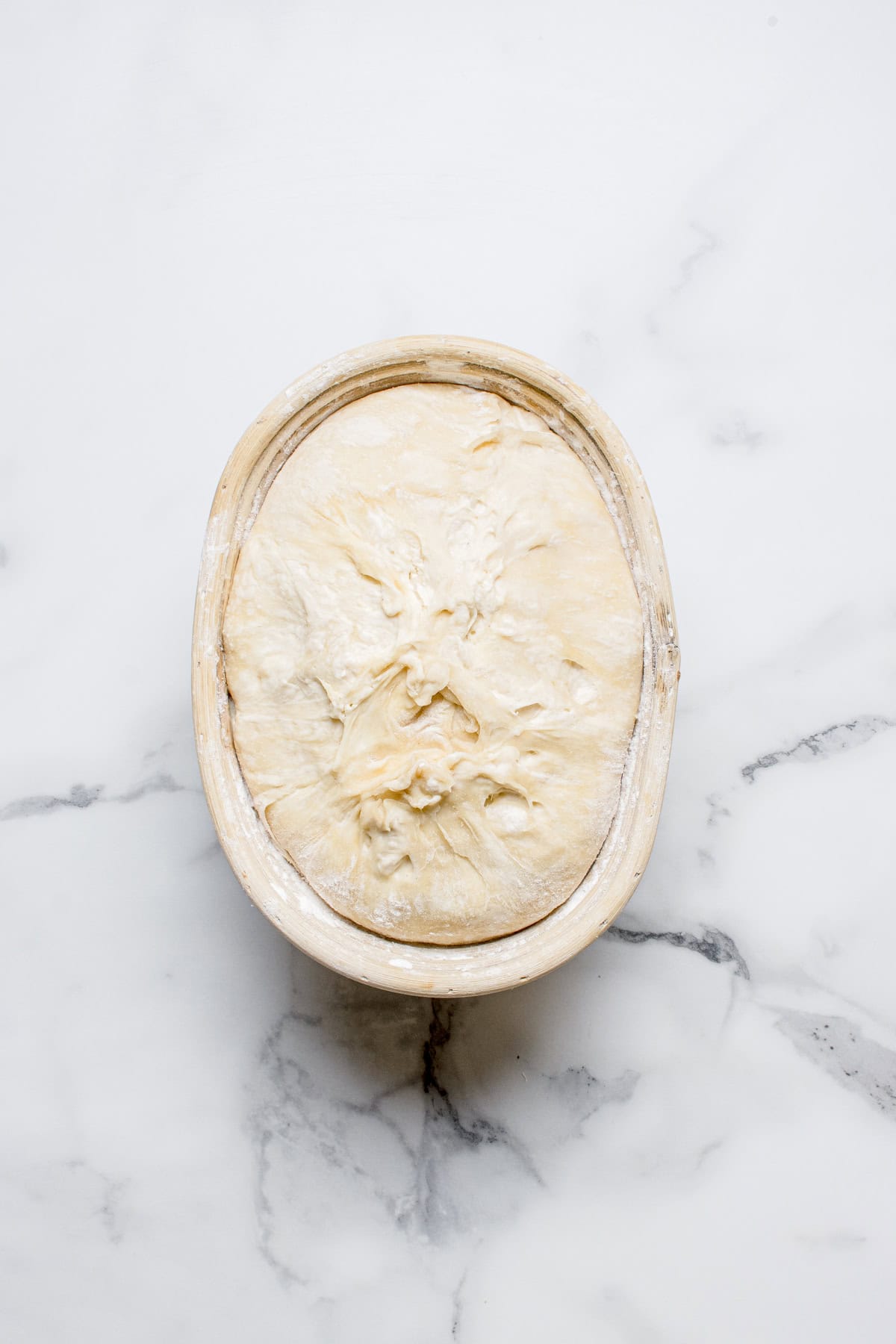Dough in proofing basket. 