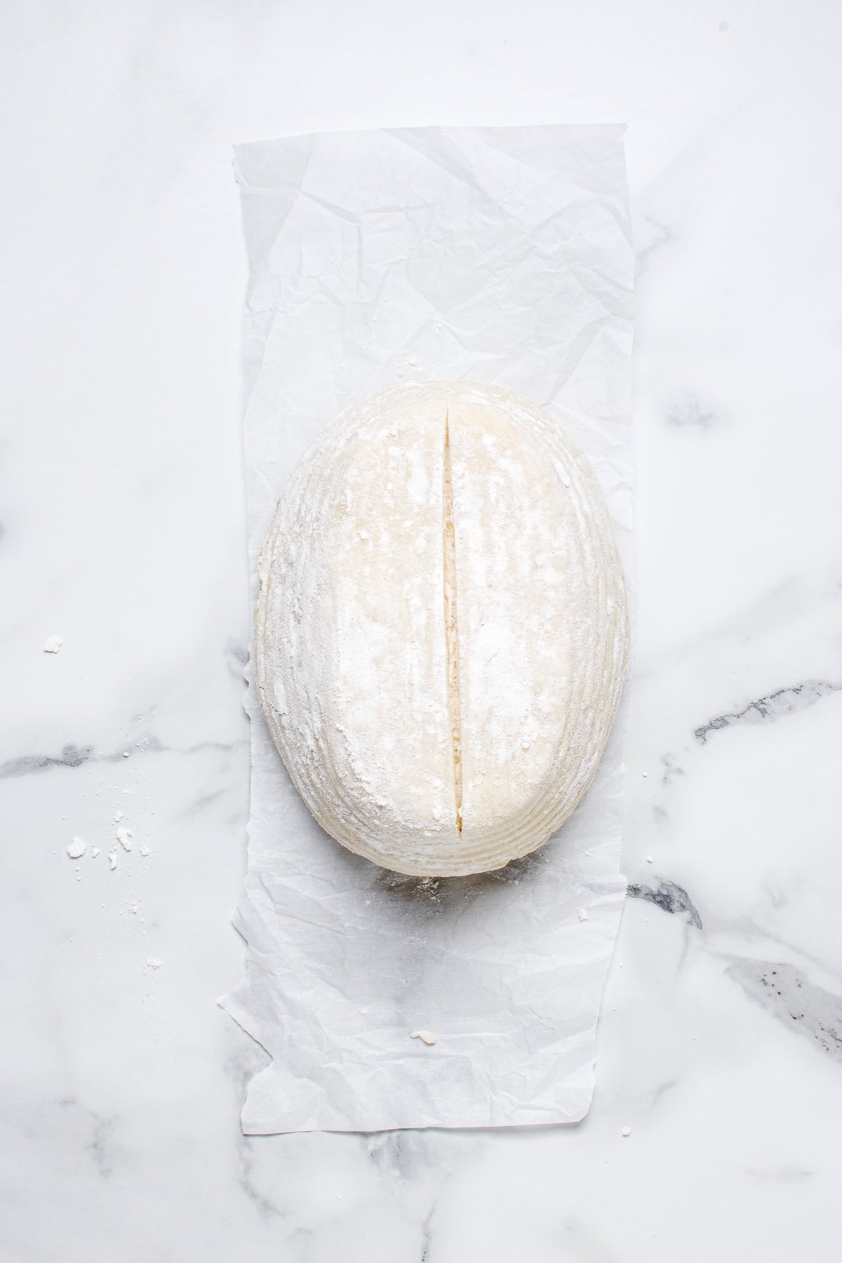 Scored dough