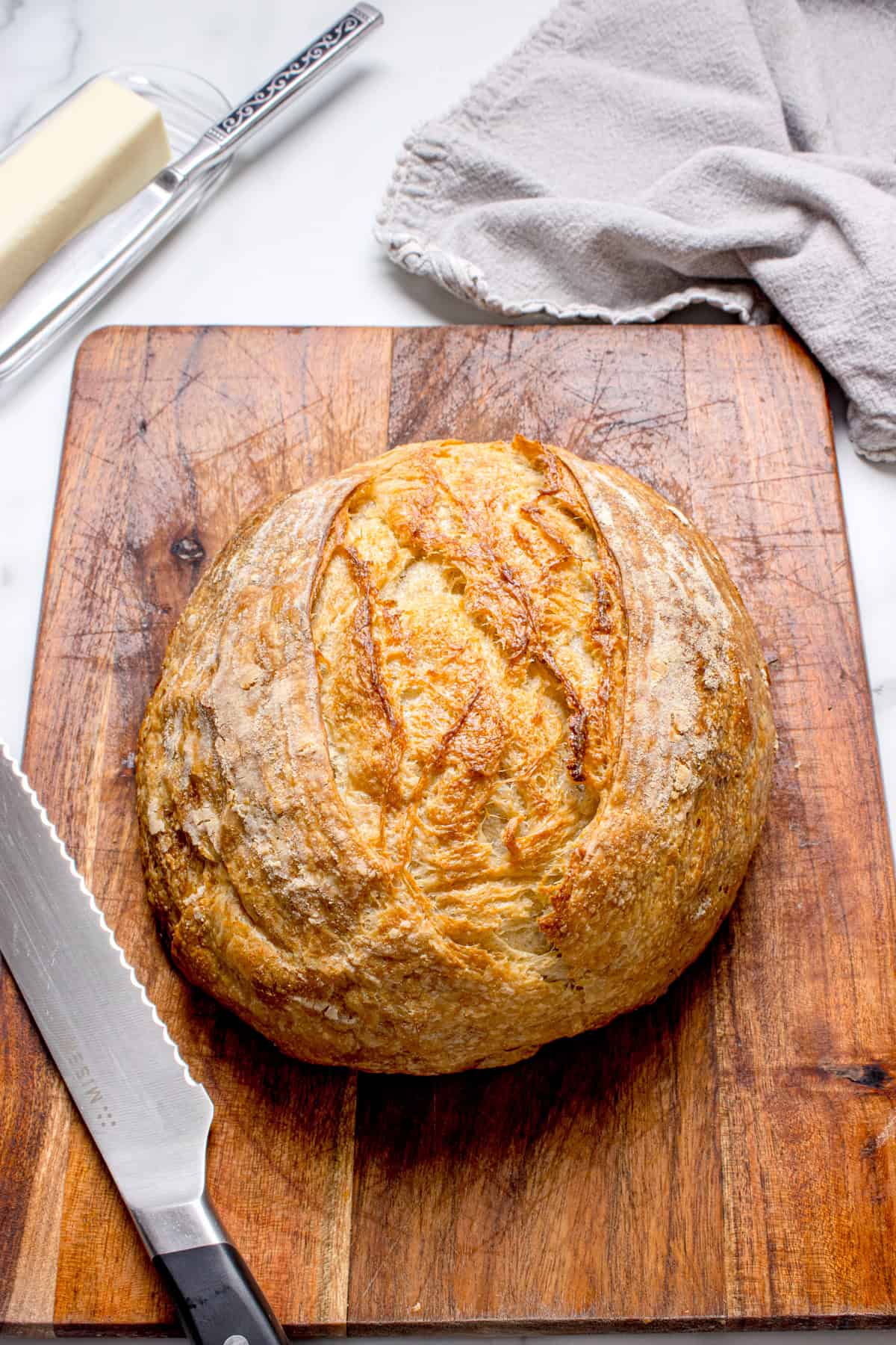 Sourdough Croissant Loaf on a cutting board