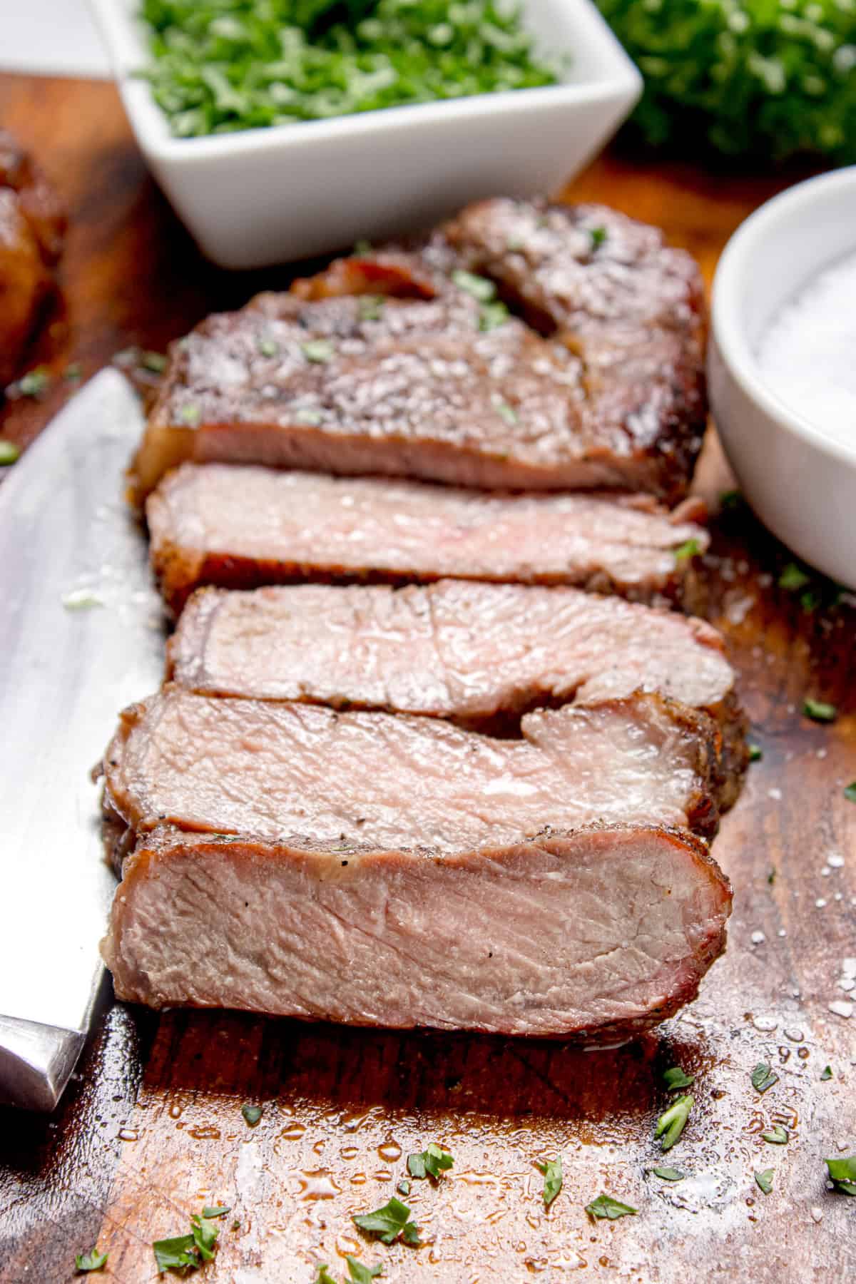Sliced steak