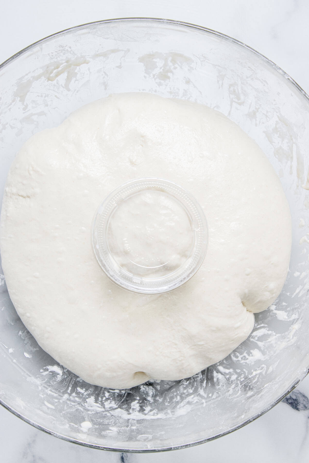 Aliquot jar on dough