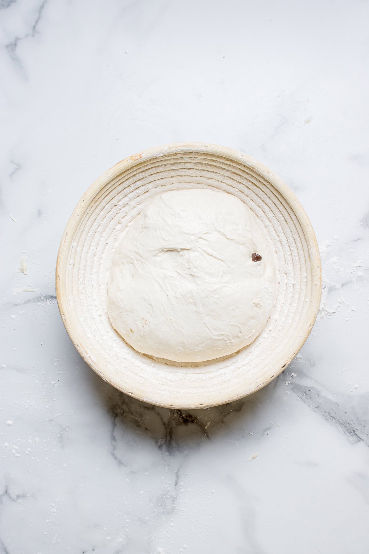 Dough in proofing basket