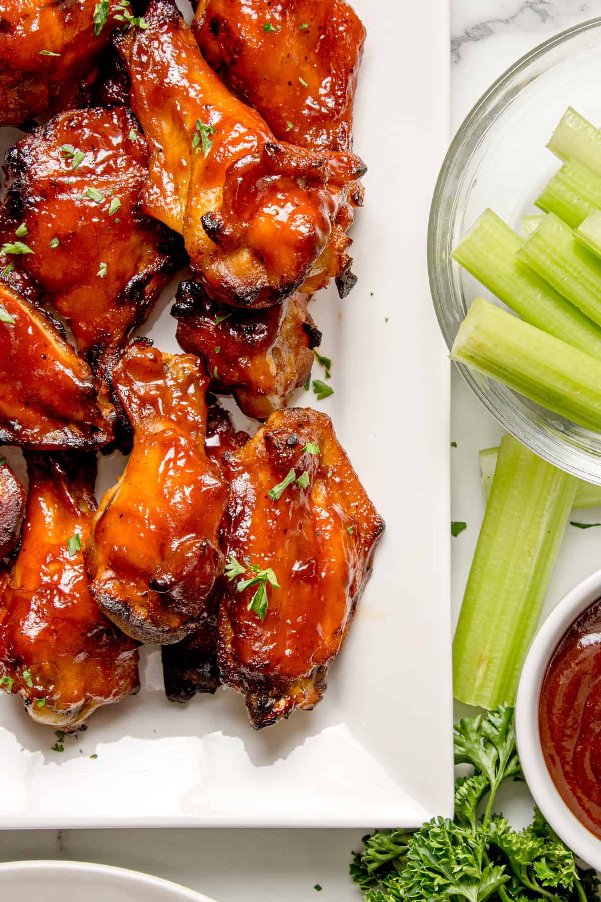 Chicken wings on a plate. 