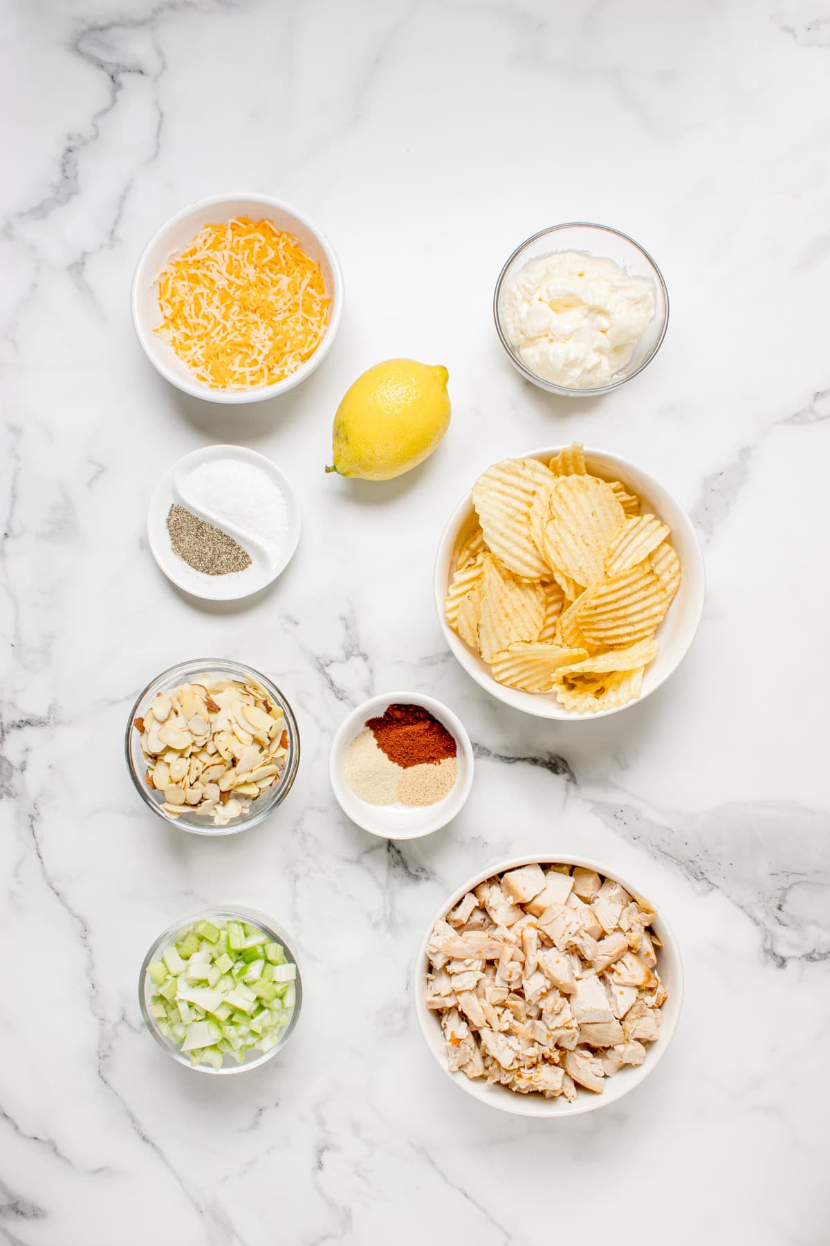 Ingredients for this chicken salad casserole