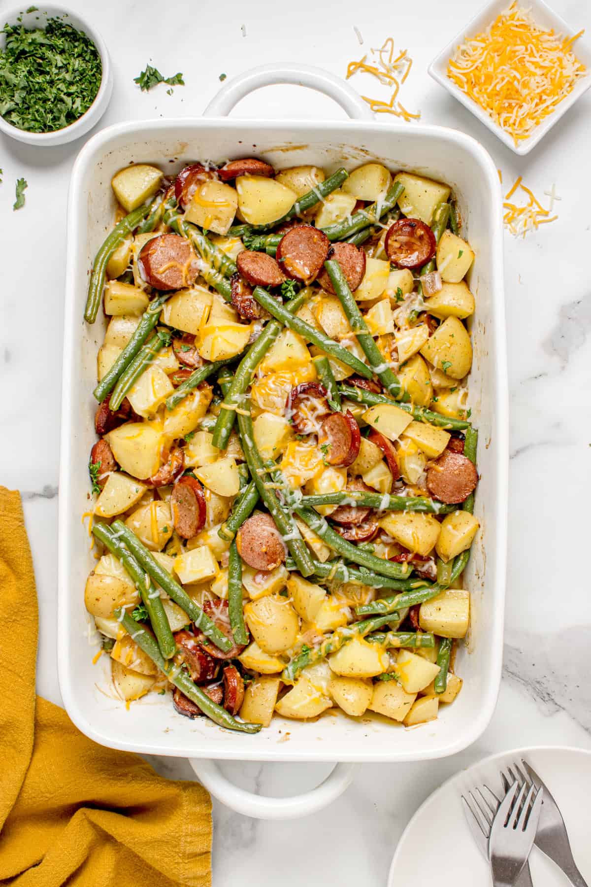 Cooked Sausage Green Bean Potato Casserole